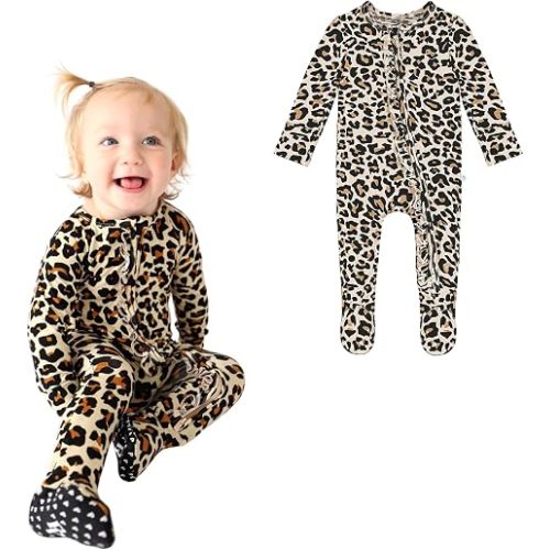 Posh Peanut Footie Pajamas for Baby Girls, Soft Viscose from Bamboo