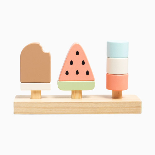 Pearhead Wooden Ice Cream Stacking Toy