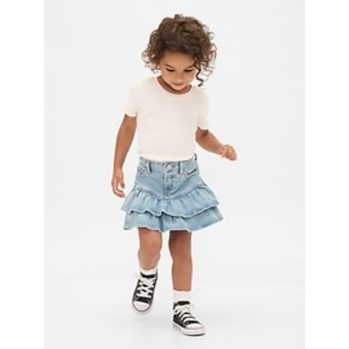 Baby & Toddler Denim Tiered Ruffle Skirt | Gap