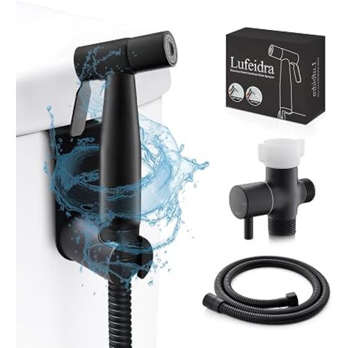 LUFEIDRA Handheld Bidet Sprayer for Toilet, Adjustable Water Flow, Black