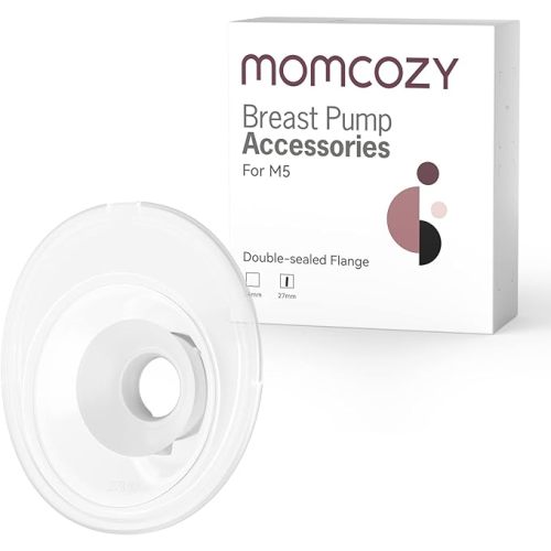 Momcozy M5 Smart APP Controlled Wearable Breast Pump, Hands-Free Wireless Electric Pump, 3 Modes 9 Suction Levels, BPA-Free, Portable Lightweight, 24mm Flange, 2-Pack Quill Gray