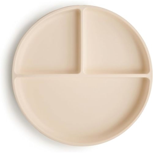 mushie Silicone Suction Plate | BPA-Free Non-Slip Design (Shifting Sand)