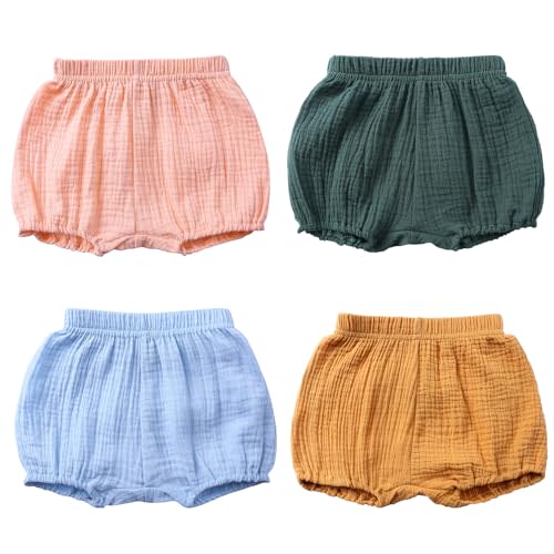 3PC Shorts Set Newborn Baby Girls Boys Pants Cotton Linen Blend Cute Floral Bloomers Triangle Shorts