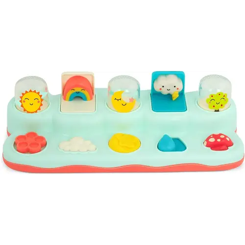 B. toys- Pop-Up Buddies- Cause and Effect Play – Learning Toys for Babies – Interactive Toy with Sun, Rainbow, Star – 18 Months +