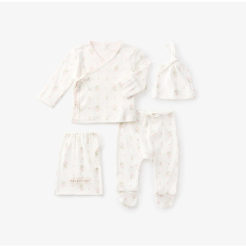 Folklore Floral Organic Cotton Pointelle Layette 3PC Set – Elegant Baby