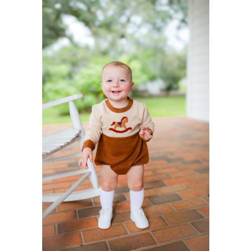 Boy’s Crochet Rocking Horse Sweater Bubble