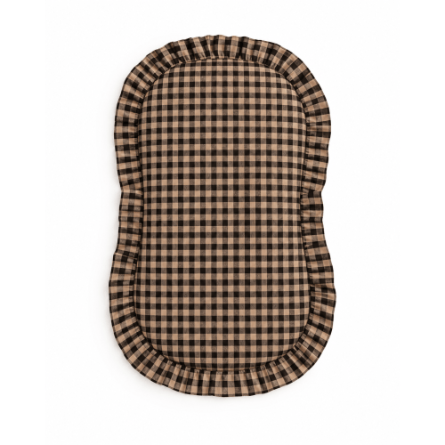 Brown Black Gingham Ruffle Baby Lounger Cover
