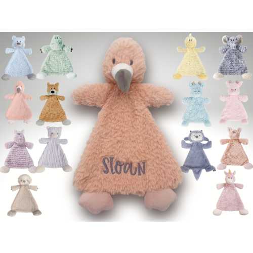 Personalized Animal Lovey with Rattle • Embroidered Lovey • Personalized Security Blanket • Personalized Baby Blankie • Monogrammed Lovey
