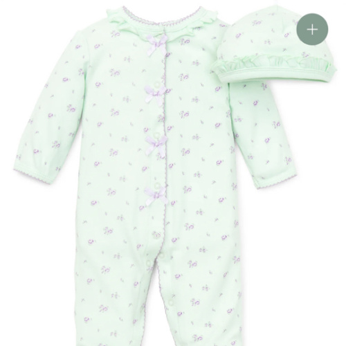 Petite Rose Footed One-Piece And Hat