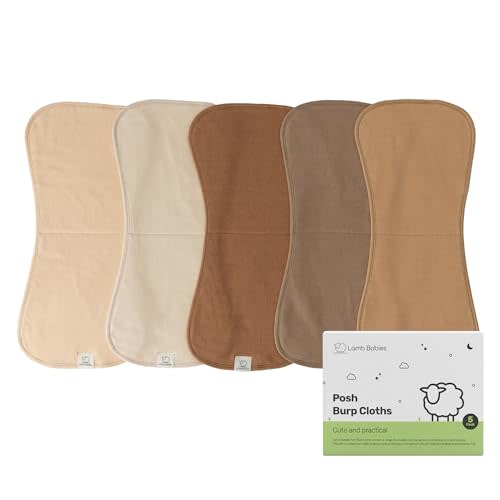 Lamb Babies Posh Baby Cotton Burp Cloths, Absorbent, Lightweight, and Gentle Cotton for Mess-Free Moments, Baby Burp Cloths for Boys and Girls An Essential Addition to Every Parent's Diaper Bag