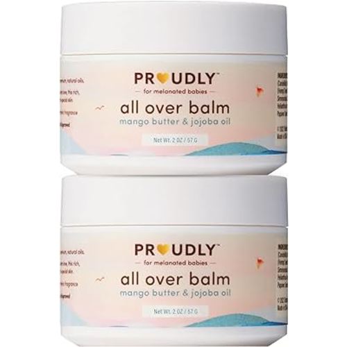 PROUDLY All Over Balm by Gabrielle Union & Dwyane Wade, Helps Relieve Cradle Cap & Eczema, for Black & Brown Babies, Dry, Sensitive Skin, Frangrance Free, 2-Pack (2 oz each)