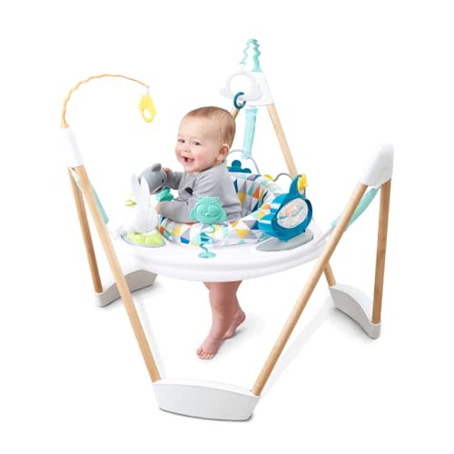 Evenflo Exersaucer Woodland Wonder Baby Activity Center - 13+ Colorful Activities with Full 360-Degree Spin and Enhanced Springs for Bouncing Fun