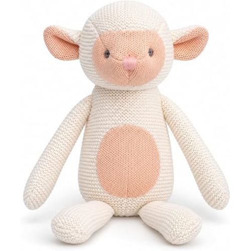 100% Organic Cotton Lamb Stuffed Animal for Babies 7.1"