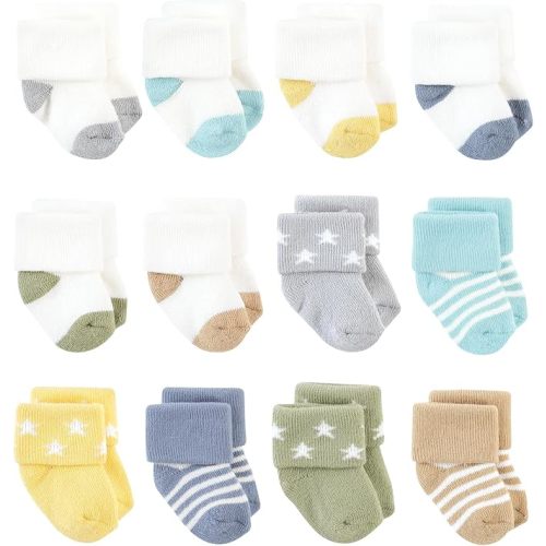 Hudson Baby Basics Unisex Baby Cozy Terry Baby Sock 12-Pack