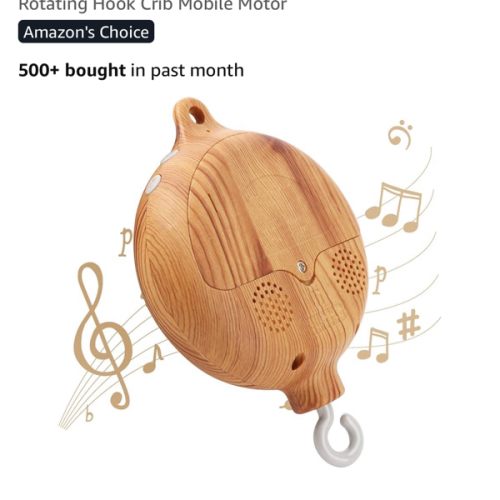 Baby Mobile Rotary Music Box Imitation Wood with Rotating Hook Crib Mobile Motor