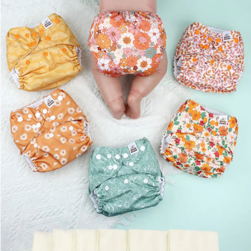 Mama Koala POCKET DIAPER 3.0 WITH INSERTS - 6 PACK(Little Daisies)