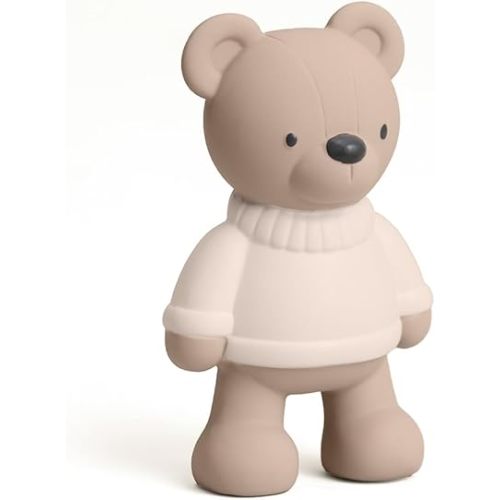 Itzy Ritzy Natural Rubber Teether – BPA-Free Soft & Durable Infant Teething Toy, Easy for Little Hands to Grab & Squeeze, Designed for Babies & Toddlers (Bear)