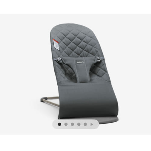 BabyBjörn Bouncer Bliss, Anthracite, Woven, Classic Quilt | 2-in-1 Adjustable Baby Bouncer Seat and Toddler Chair, Newborn to Toddler (8-29 lbs), 4 Positions, Lightweight & Portable