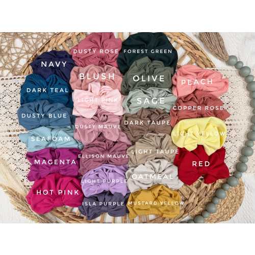 Hand sewn baby turbans, handmade turbans with bows for baby girl, multiple colors