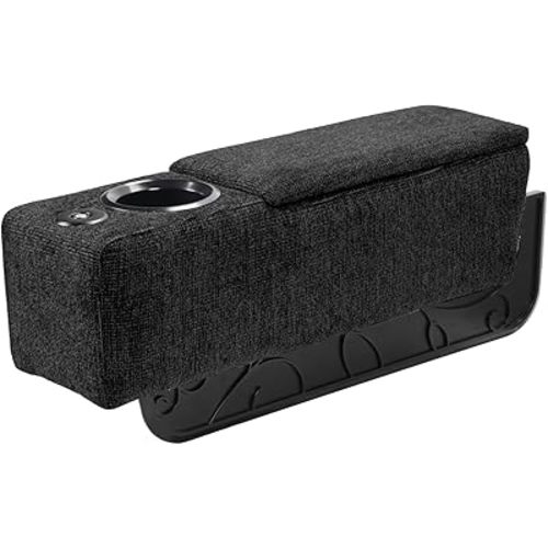 Multifunctional Sofa Armrest, Couch Armrest with Wireless Charge Stand, Removable Couch Caddy with Storage,Including LED Reading Light,Midnight
