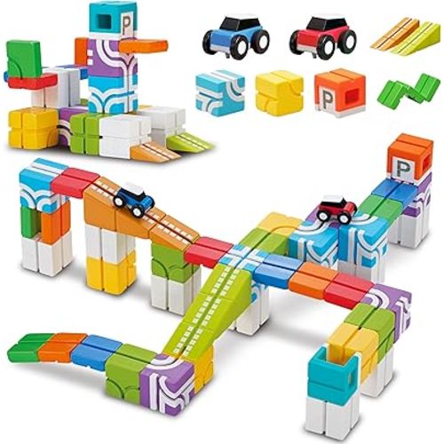 QBI Magnetic Car Track STEM Blocks Set