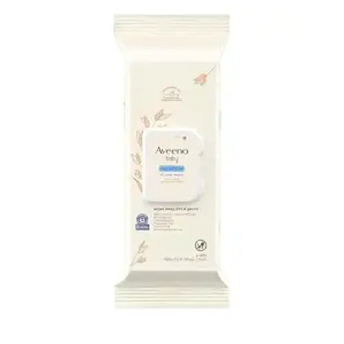 Aveeno Baby Sensitive All Over Wipes with Aloe & Natural Oat Extract for Face, Bottom, Hands & Body, pH-Balanced, Hypoallergenic, Fragrance-, Phenoxyethanol- & Alcohol-Free, 64 ct per pack