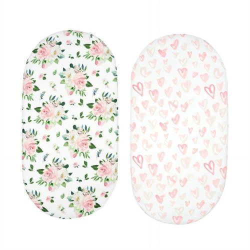 AUQ 2 Pcs Lounger Cover,Soft Cotton Fabric Baby Bed Cover,Breathable and Stretchable Baby Lounger Pillow Cover for Nurseries and Newborn Families,Style 1