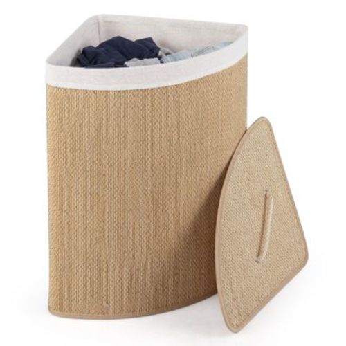 Costway 15 Gal Capacity Clothes Hamper Bamboo Laundry Hamper with Removable Liner Natural
