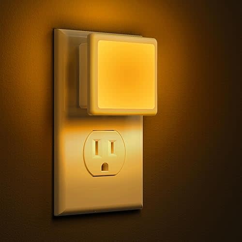 LED Night Lights Plug into Wall 2-Pack - Amber Light