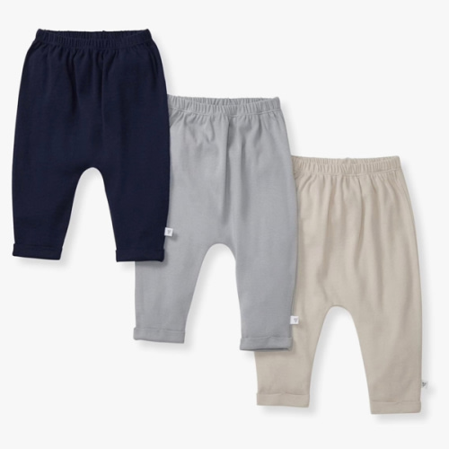 Burt's Bees Baby Unisex Knit Jogger Pants, 3-Pack Baby Sweatpants, 100% Organic Cotton Infant Bottoms