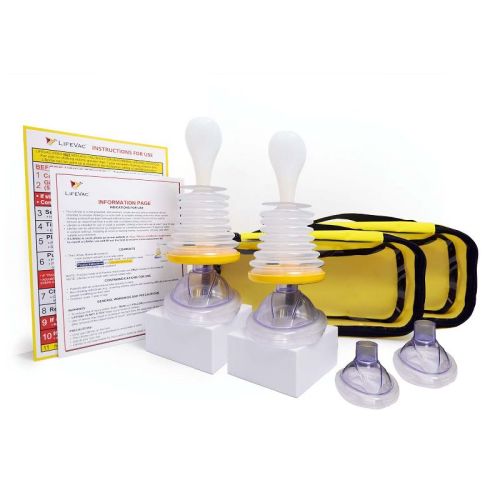 LifeVac Yellow Travel Kit 2 Pack - Portable Suction Rescue Device, First Aid Kit for Kids and Adults, Portable Airway Suction for Children and Adults