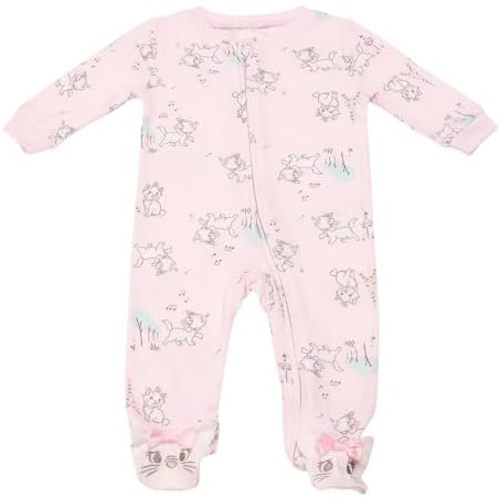 Magic Threadz Disney Clothes Baby Girls Quilted Footie Coveralls Winnie the Pooh, Bambi and Marie Printed Onesie (0/3M-6/9M)
