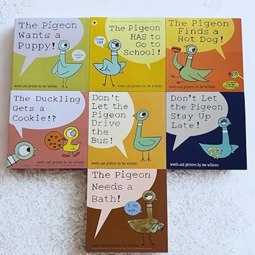 7 Book Set of Mo Willems Pigeon Books, Includes Don’t Let The Pigeon Drive The Bus Book, The Pigeon Has to Go to School & More – Mo Willems Books Paperback for Kids Collection