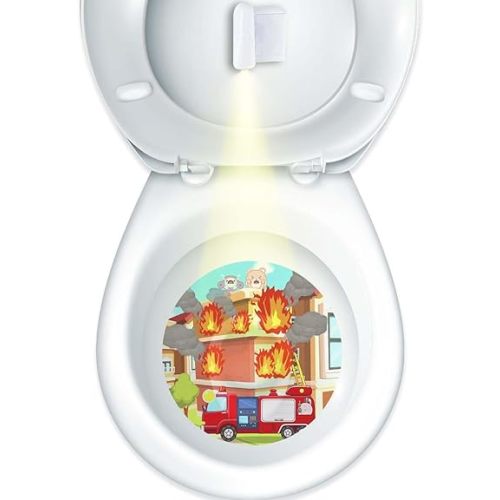 Faivykyd Potty Training with Firefighting Target, Cute Fireman Pee Light, Funny Potty Training Toilet Light for Toddler Boys