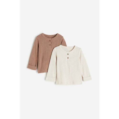 2-pack Ribbed Henley Shirts