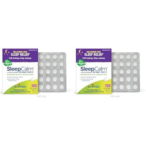 Boiron SleepCalm Tablets Sleep Aid for Deep,Relaxing,Restful Nighttime Sleep - Melatonin-Free and Non Habit-Forming -,120 Count (Pack of 2)