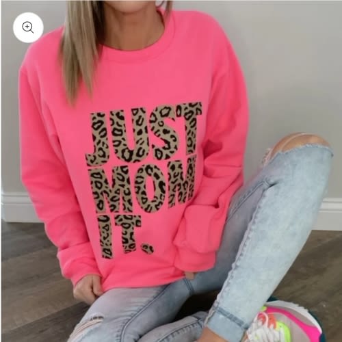 JUST MOM IT • Neon Pink Pullover – River Babe Threads