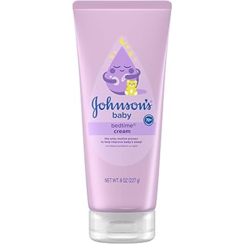 Johnson's Baby Bedtime Cream with Soothing NaturalCalm Aromas, Baby Cream with Calming Aromas, Soothing and Relaxing Scent, No Added Parabens & Dyes, 8 oz