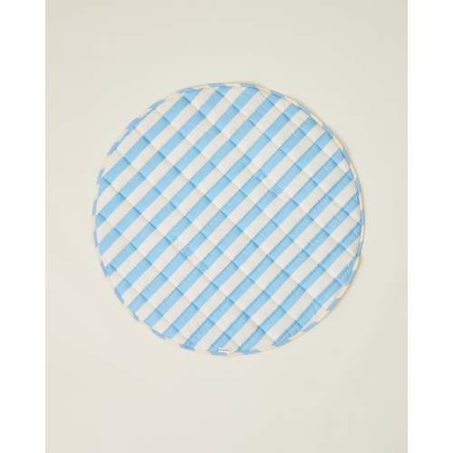 Inside Outside Play Mat Portable Baby Blanket | Blue Wide Stripe - Storq by Kindred Bravely