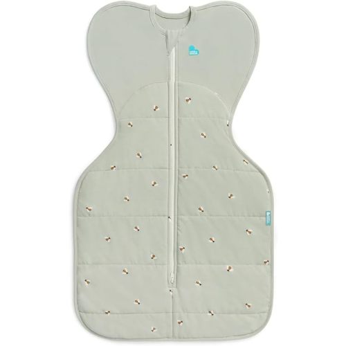 Love to Dream Swaddle UP Warm, 2.5 TOG, Dramatically Better Sleep, Allow Baby to Sleep in Preferred Arms Up Position for Self-Soothing, Snug Fit Calms Startle Reflex, 5-8.5lbs, Olive Bees