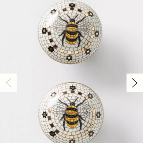 The Bistro Tile Stoneware Knobs, Set of 2: Garden Edition | Anthropologie