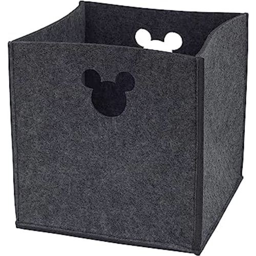 Disney Felt Die Cut Storage Bin, Grey, Mickey Mouse