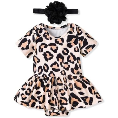 Aalizzwell Newborn Infant Baby Girls Bodysuit Dress