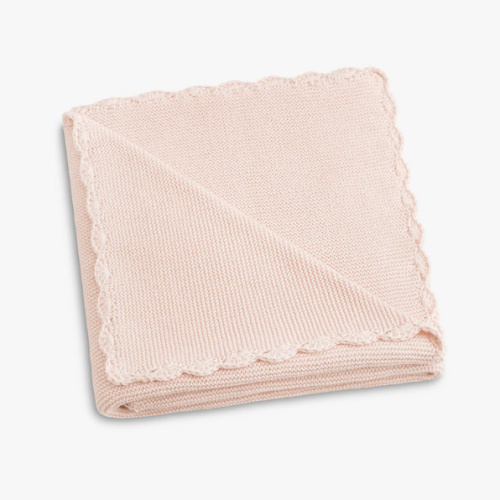 Cotton Knit Baby Blanket - Pink