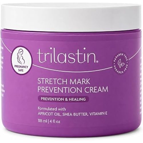 Trilastin Stretch Mark Cream for Pregnancy – Hydrating Belly Cream for Pregnant Women- Shea Butter & Vitamin E, Paraben Free, No Added Fragrances - Maternity Body Lotion for Belly, Hips, Thighs – 4 oz