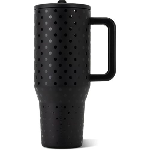 HydroJug Polka Dot Traveler 40oz, Insulated Tumbler, Noire Satin