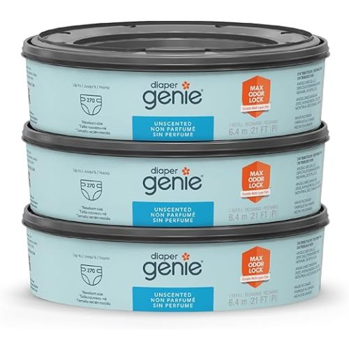 Diaper Genie Bags Refills 270 Count (Pack of 3) with Max Odor Lock | Holds Up to 810 Newborn Diapers