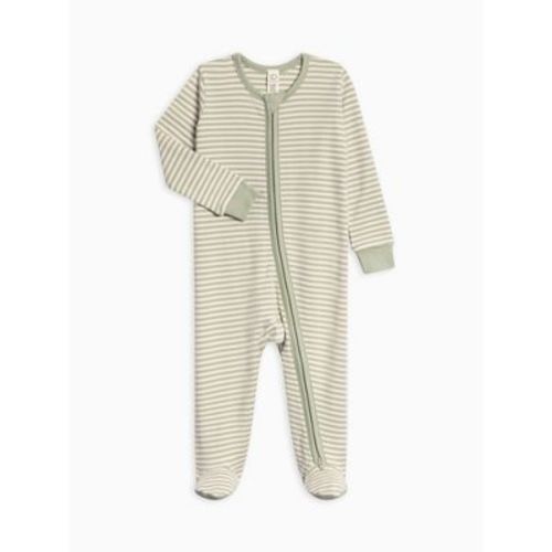 Colored Organics Peyton Zipper Sleeper — Mint Stripe