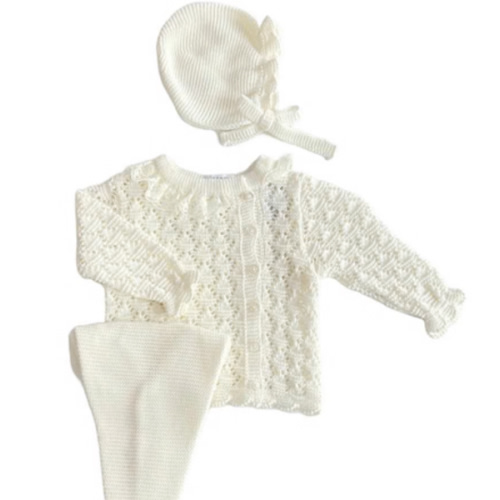 NEWBORN ROMANTIC OPENWORK LACE 3P SET – Lilileyba