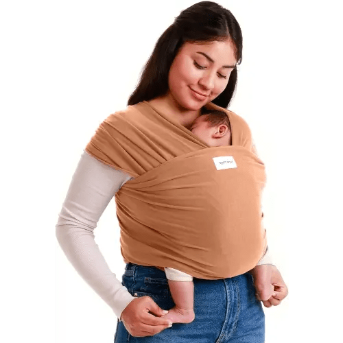 Sleepy Wrap Stretchy Ergonomic Baby Carrier Sling for Newborns to Toddlers - Hands-Free Lightweight Baby Wrap 7-35 lbs (Cinnamon)